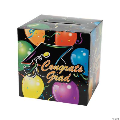 “Congrats Grad” Balloon Print Card Box