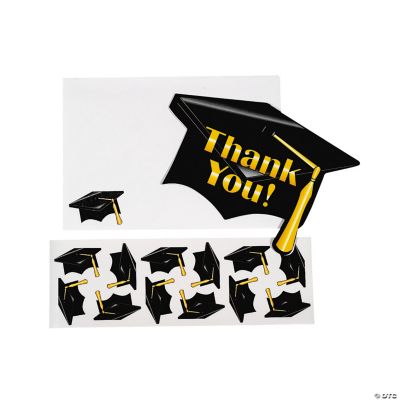 Black Graduation “Thank You” Cards