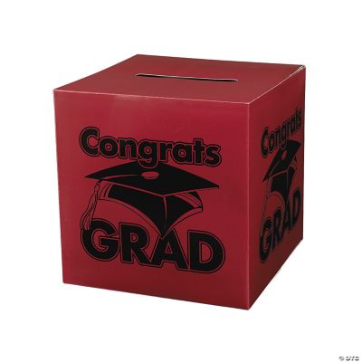 “Congrats Grad” Burgundy Card Box