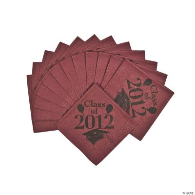 “Class Of 2012” Beverage Napkins - Burgundy
