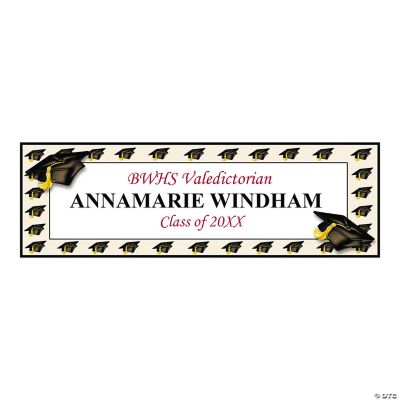 Personalized Mortarboard Graduation Banner - Medium