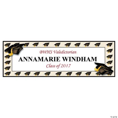 Personalized Mortarboard Graduation Banner - Large