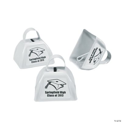 Personalized White Graduation Cowbells