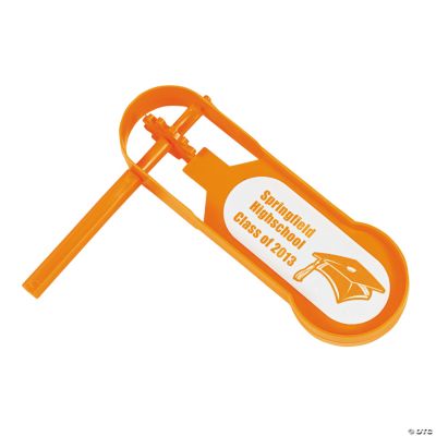 Personalized Giant Orange Graduation Noisemakers