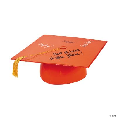 Inflatable Orange Autograph Graduation Cap
