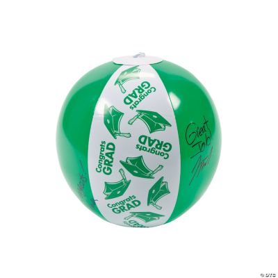Inflatable Green “Congrats Grad” Autograph Beach Balls