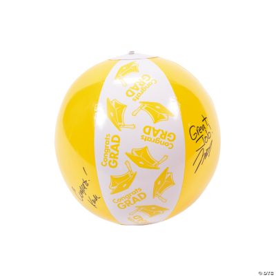 Inflatable Yellow “Congrats Grad” Autograph Beach Balls