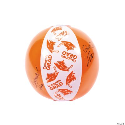Inflatable Orange “Congrats Grad” Autograph Beach Balls
