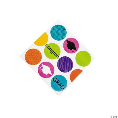 Colorful Commencement Beverage Napkins