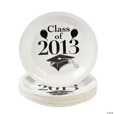 White “Class Of 2013” Dessert Plates