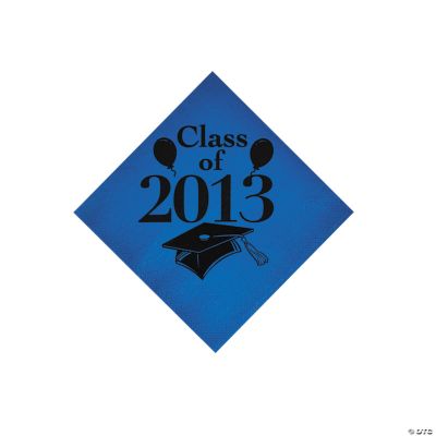 “Class Of 2013” Blue Beverage Napkins