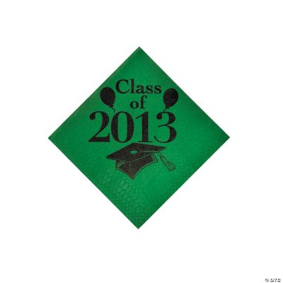 “Class Of 2013” Green Beverage Napkins