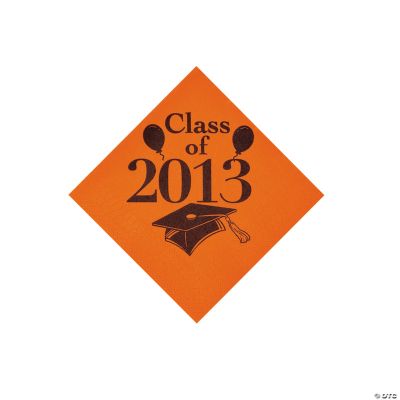 “Class Of 2013” Orange Beverage Napkins