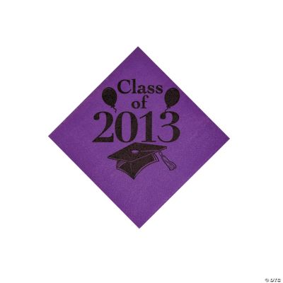 “Class Of 2013” Purple Beverage Napkins