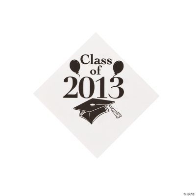 “Class Of 2013” White Beverage Napkins