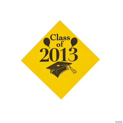 “Class Of 2013” Yellow Beverage Napkins