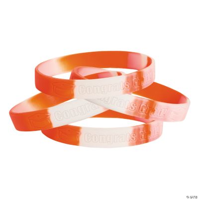 Orange “Congrats Grad!” Camouflage Bracelets