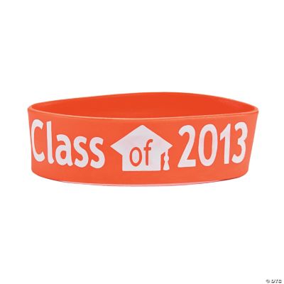 Orange “Class Of 2013” Graduation Big Band Bracelets