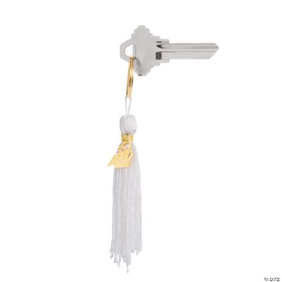 White Graduation Tassel Key Chains