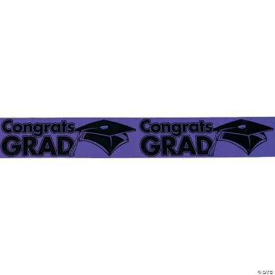“Congrats Grad” Purple Streamers