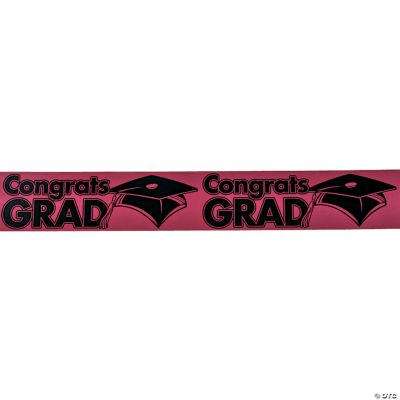 “Congrats Grad” Burgundy Streamers