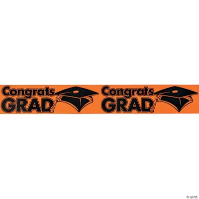 “Congrats Grad” Orange Streamers