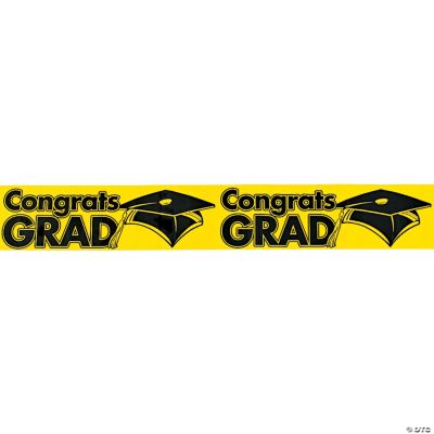 “Congrats Grad” Yellow Streamers