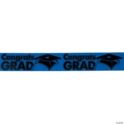 “Congrats Grad” Blue Streamers