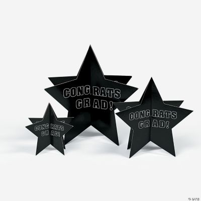 Black “Congrats Grad!” Stars Centerpiece