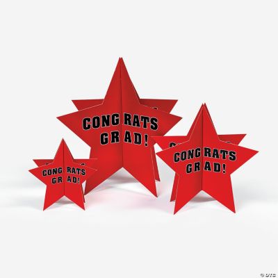 Red “Congrats Grad!” Stars Centerpiece