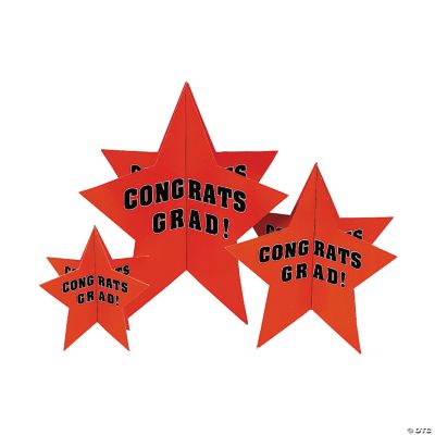 Orange “Congrats Grad!” Stars Centerpiece