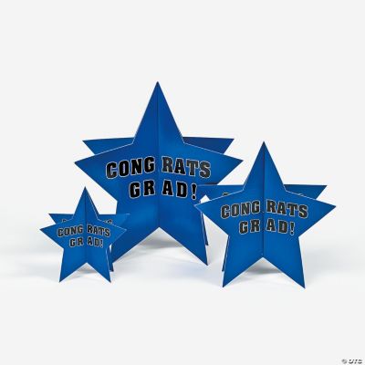 Blue “Congrats Grad!” Stars Centerpiece