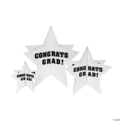 White “Congrats Grad!” Stars Centerpiece