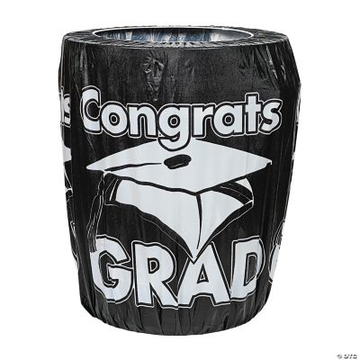 Black “Congrats Grad” Trash Can Cover