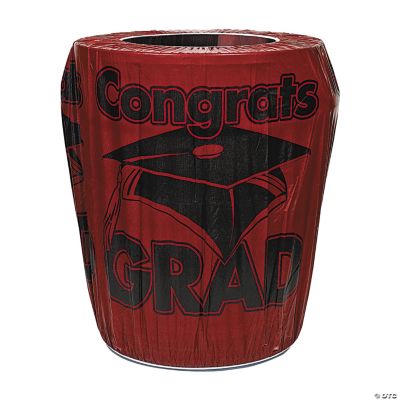 Burgundy “Congrats Grad” Trash Can Cover