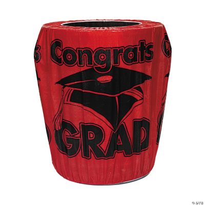Red “Congrats Grad” Trash Can Cover