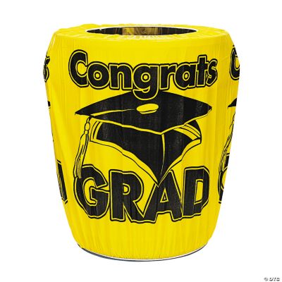Yellow “Congrats Grad” Trash Can Cover