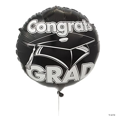 Black “Congrats Grad” Mylar Balloons