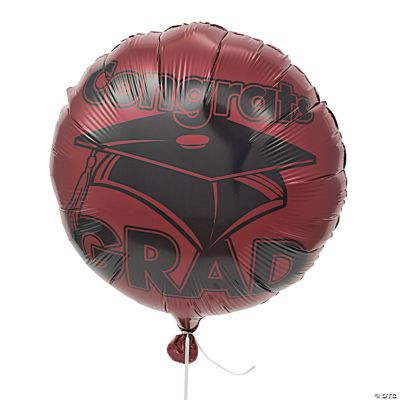 Burgundy “Congrats Grad” Mylar Balloons