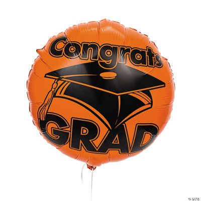 Orange “Congrats Grad” Mylar Balloons