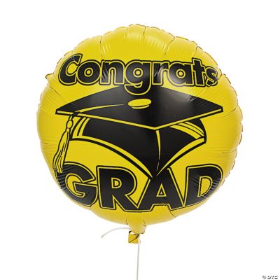 Yellow “Congrats Grad” Mylar Balloons