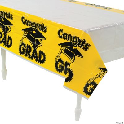 Yellow “Congrats Grad” Table Cover