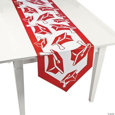Red Congrats Grad Table Runner