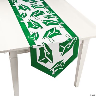 Green Congrats Grad Table Runner