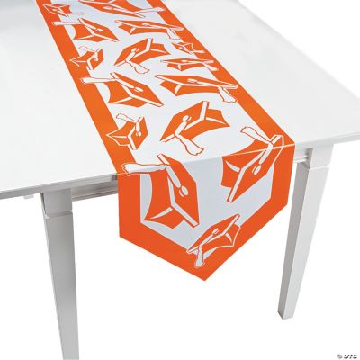 Orange Congrats Grad Table Runner