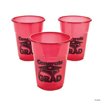 Red “Congrats Grad” Disposable Cups