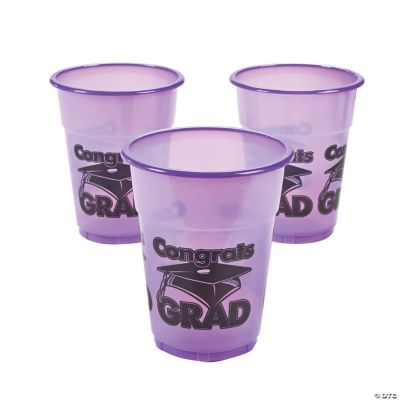 Purple “Congrats Grad” Disposable Cups