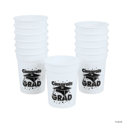 White “Congrats Grad” Cups