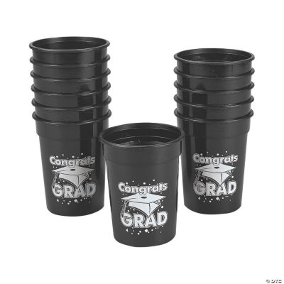 Black “Congrats Grad” Cups