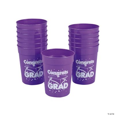 Purple “Congrats Grad” Cups